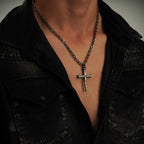 Kreuz-Anhänger für Herren aus 925er Silber – Symbol des Glaubens, handgefertigt im Boho- und rustikalen Stil | Art Diva