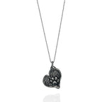 Herz-Anhänger mit Pfote aus 925er Silber – Talisman für Treue und Tierliebe, Schmuckstück im Boho- und rustikalen Stil für Hunde- und Katzenliebhaber | Art Diva