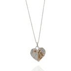 Schutzengel-Herz-Anhänger mit Engel und Stern aus 925er Silber – Talisman für Schutz, Liebe und Glauben, handgefertigt im Boho- und rustikalen Stil | Art Diva