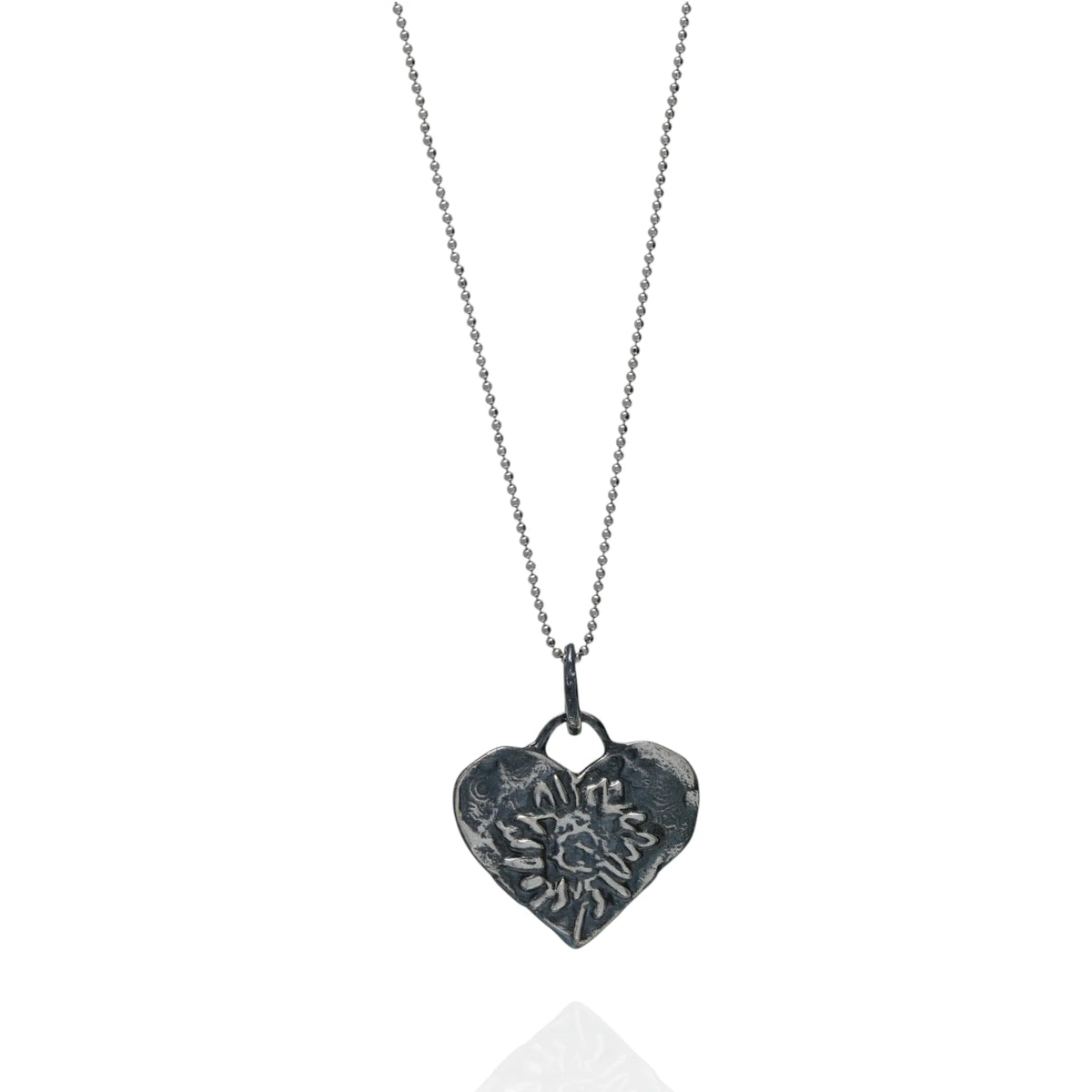 Herz mit Sonnenblume – Anhänger aus 925er Silber | Symbol für Liebe und Zärtlichkeit | Art Diva