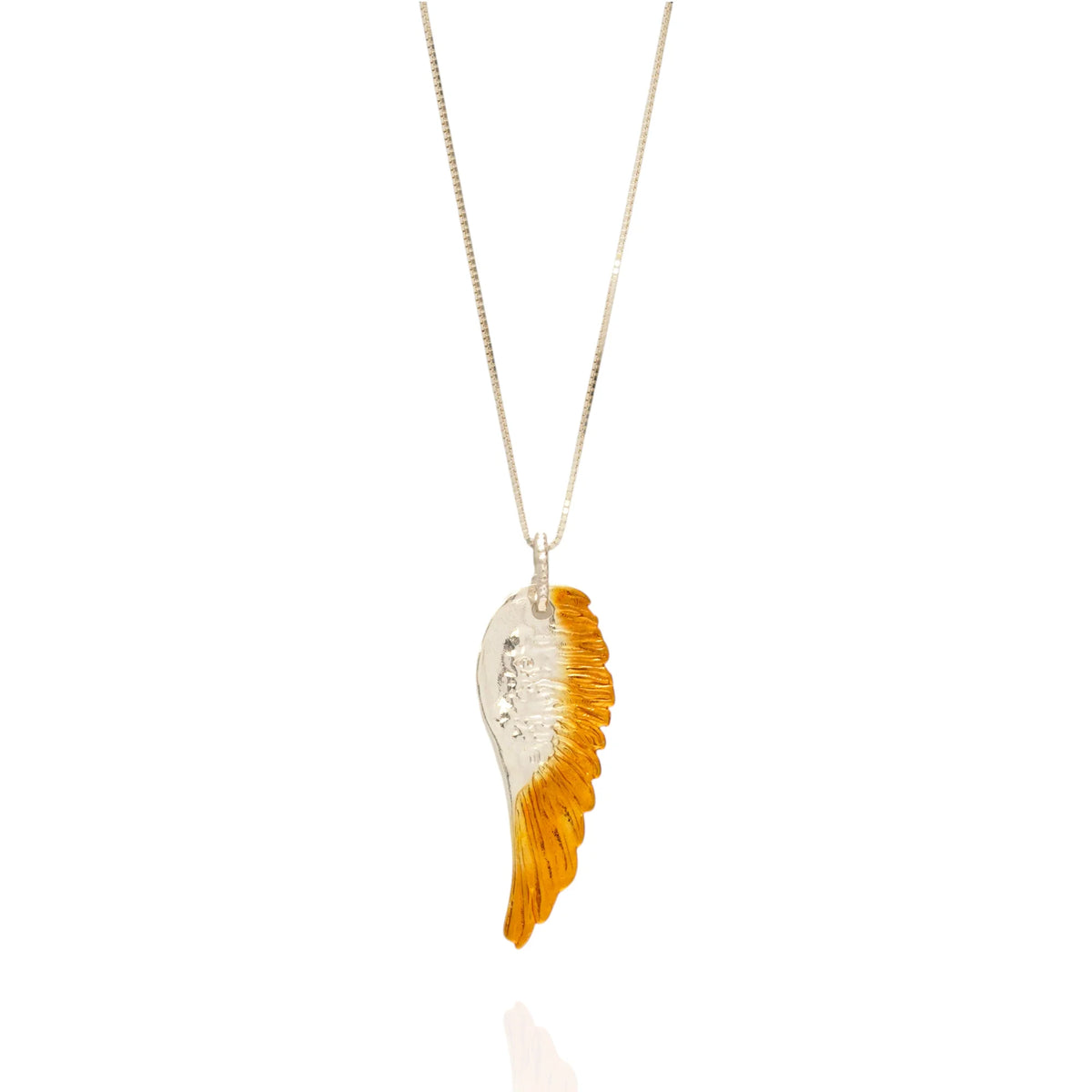925 Silber Anhänger Engelsflügel mit goldenen Akzenten | Art Diva