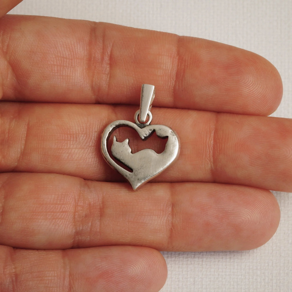 925 Silber Anhänger „Yin-Yang-Katzen“ – Hochglanz poliert | Symbol für Liebe & Harmonie | Art Diva