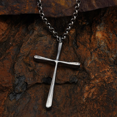 Großer langer Kreuz-Anhänger für Herren aus 925er Silber – Symbol für Glauben, Stärke und Schutz | Art Diva