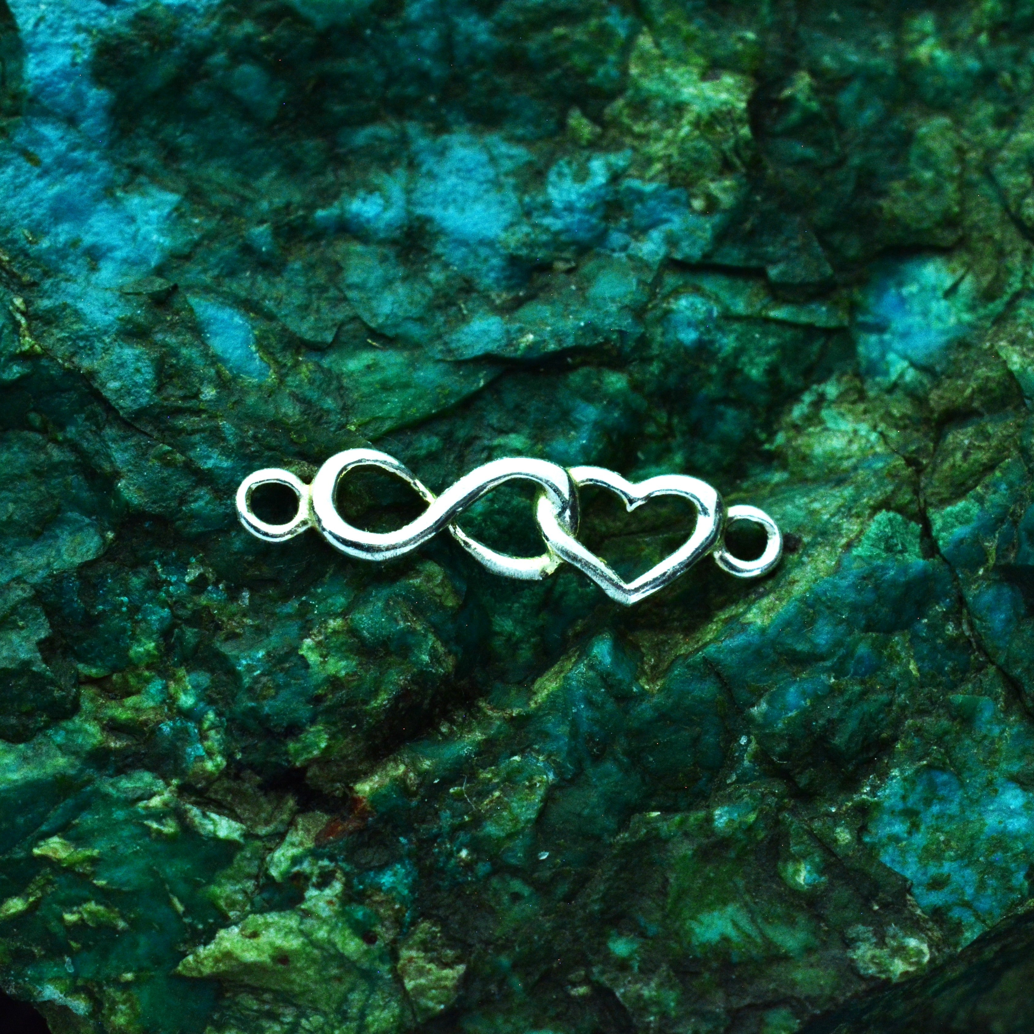Herz-und-Unendlichkeit-Armbandelement aus 925er Silber – minimalistisches Verbindungselement, handgefertigt | Art Diva