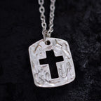 Massiver Herren-Kreuzanhänger aus 925er Silber mit ausgeschnittenem Kreuz – handpoliert, Schmuck im Boho- und rustikalen Stil | Art Diva
