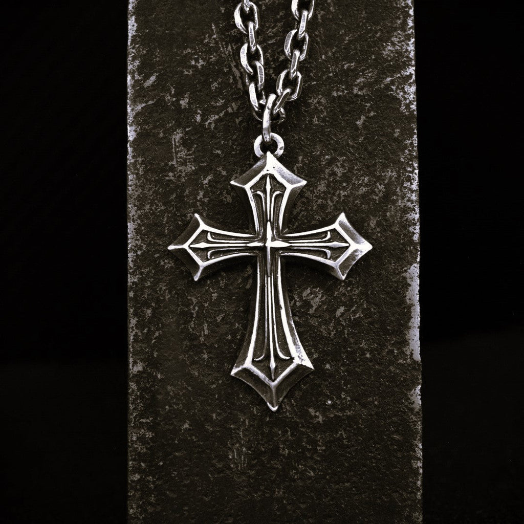 „Kreuz des Glaubens“-Anhänger für Herren aus 925er Silber – groß und massiv, Symbol für spirituelle Stärke und Schutz | Art Diva