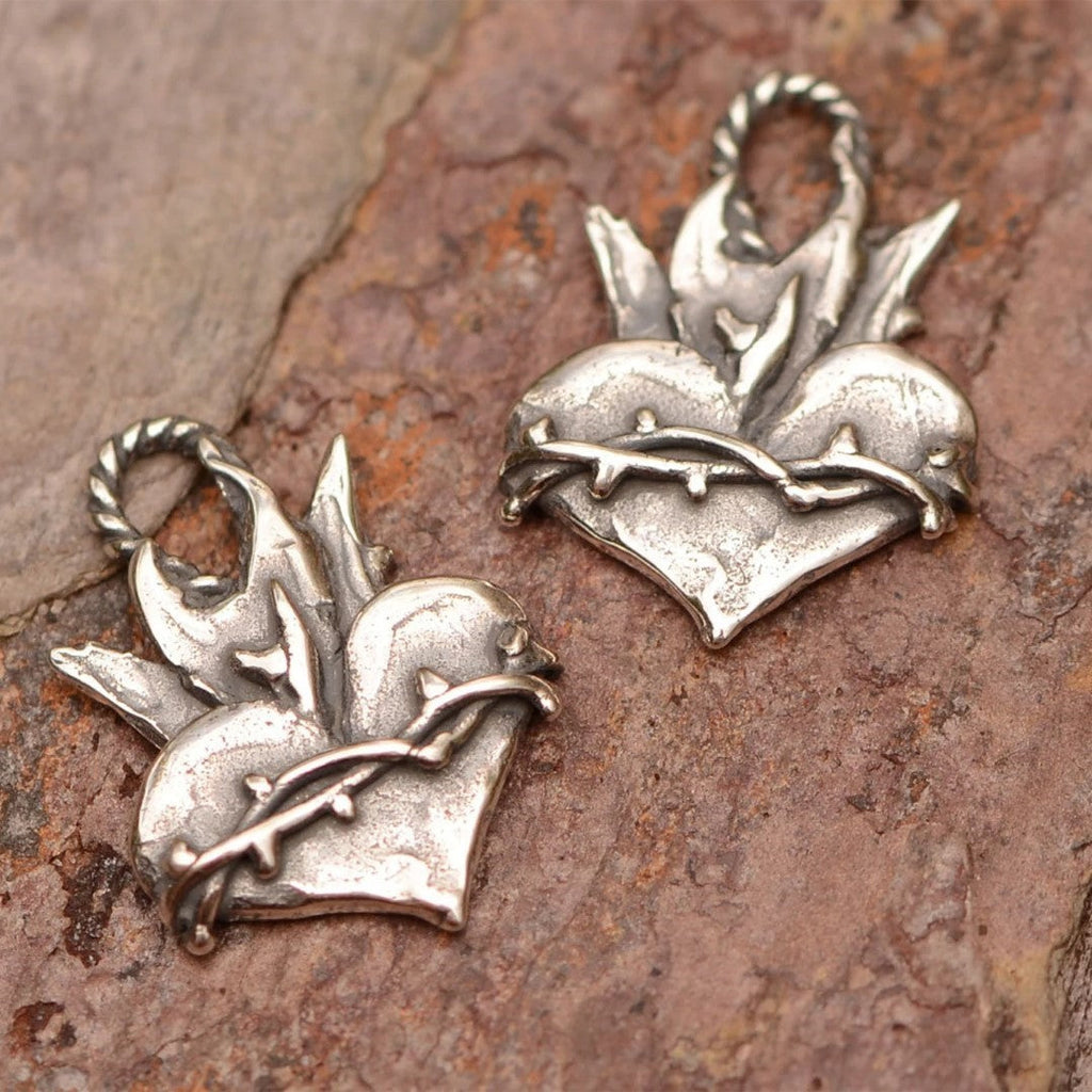 Anhänger „Heiligstes Herz“ aus 925er Silber – christlicher Talisman für Glauben und Schutz | Art Diva