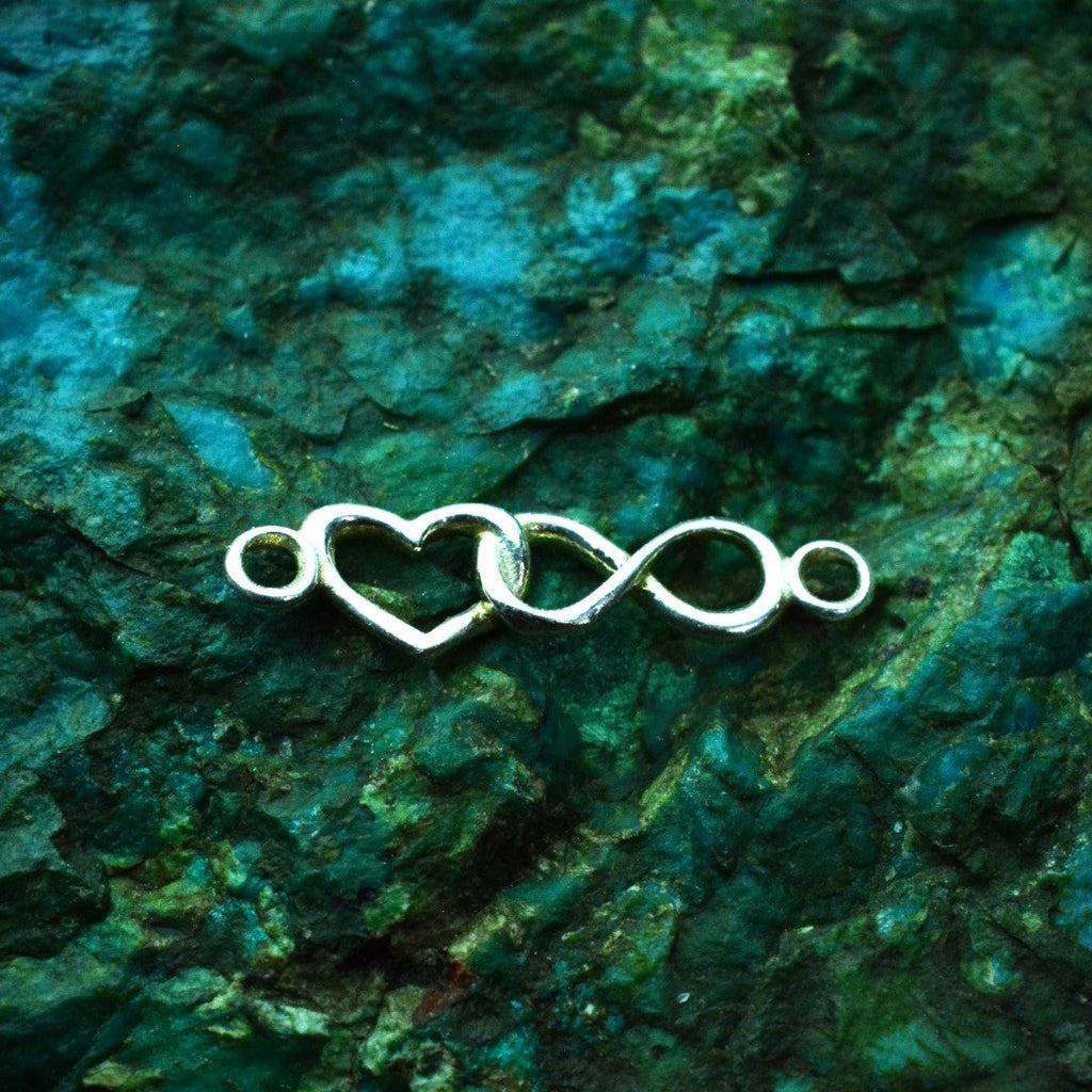 Herz-und-Unendlichkeit-Armbandelement aus 925er Silber – minimalistisches Verbindungselement, handgefertigt | Art Diva