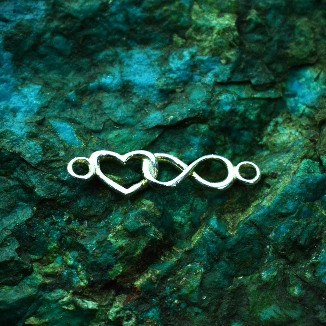 Herz-und-Unendlichkeit-Armbandelement aus 925er Silber – minimalistisches Verbindungselement, handgefertigt | Art Diva
