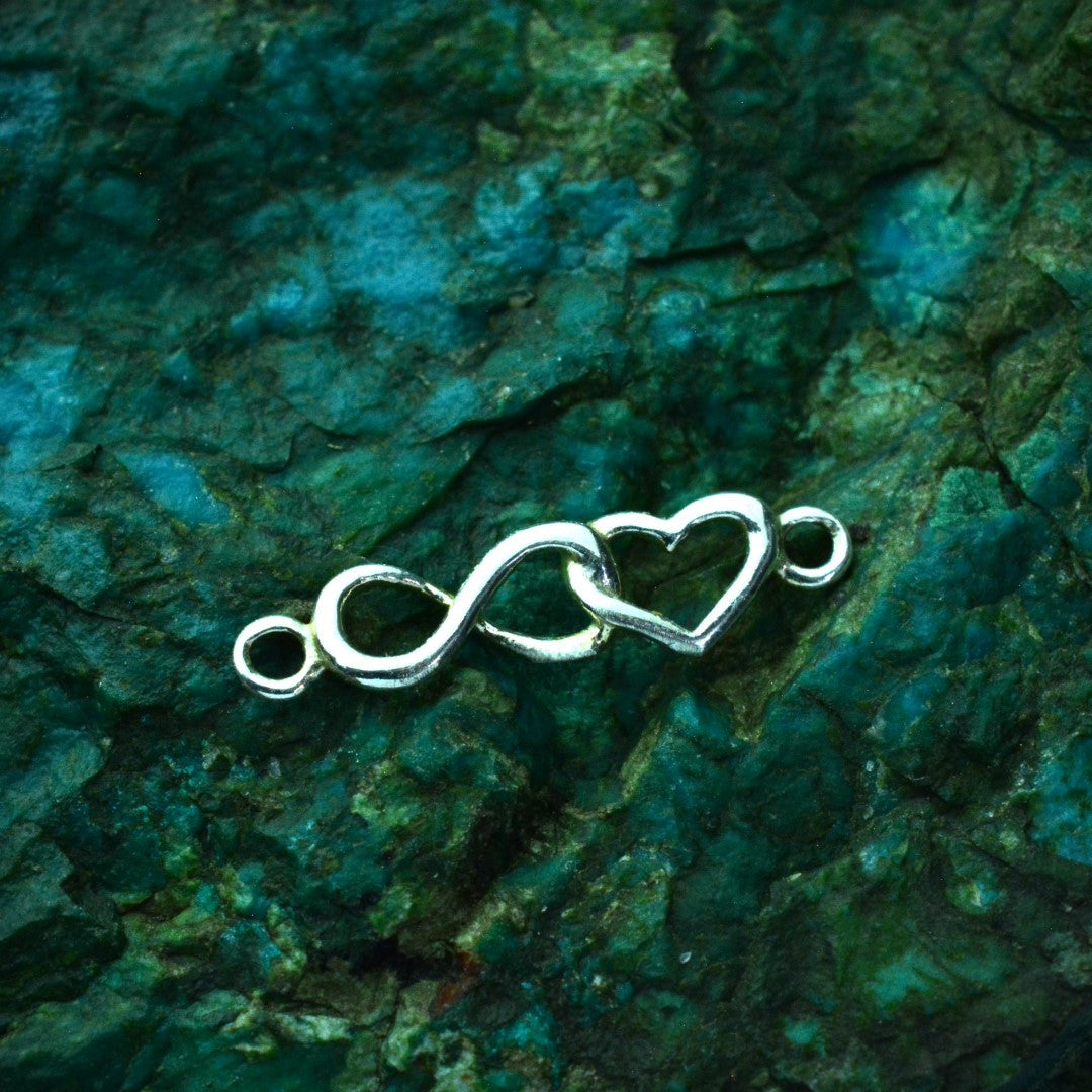 Herz-und-Unendlichkeit-Armbandelement aus 925er Silber – minimalistisches Verbindungselement, handgefertigt | Art Diva