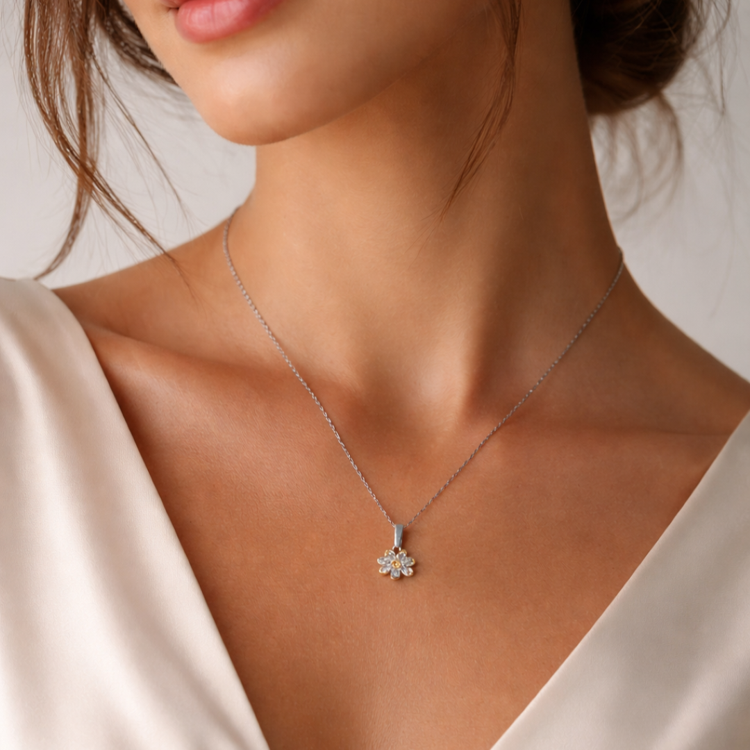 925er Silberanhänger „Blume“ – handgefertigter Boho-Talisman für Harmonie, skulpturales Schmuckstück und Geschenk für Mutter, Tochter oder Freundin | Art Diva