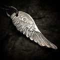 Anhänger aus 925er Silber mit Engelsflügel – Schutztalisman, handgefertigter Skulpturenschmuck im Boho-Stil, ideales Geschenk für Mutter, Tochter oder Freundin | Art Diva