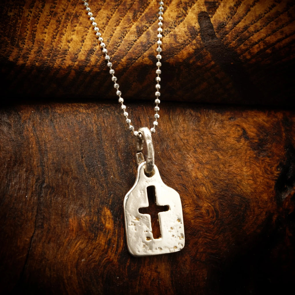 Kleiner Kreuz-Anhänger für Herren aus 925er Silber – minimalistisches, künstlerisches Design | Art Diva