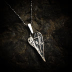 925er Silberanhänger „Längliches Herz mit Kreuz“ – handgefertigter Boho-Talisman für den Glauben an die Liebe, skulpturales Schmuckstück und Geschenk für Mutter, Tochter oder Freundin | Art Diva