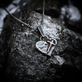 „Glaube an die Liebe“-Miniaturanhänger aus 925er Silber – christliches Herz mit Kreuz, handgefertigtes Symbol spiritueller Liebe | Art Diva
