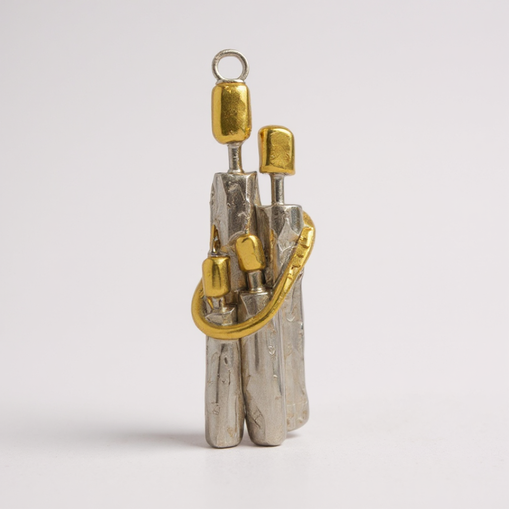 „Familienzusammenhalt“ – Anhänger aus 925er Silber, Talisman für Einheit, Liebe und den Schutz der Familie, handgefertigter Skulpturenschmuck im Boho- und rustikalen Stil | Art Diva