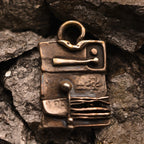 „Architektonische Abstraktion“ – Anhänger aus 925er Silber, handgefertigter Skulpturenschmuck im Boho- und rustikalen Stil | Art Diva