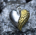 „Engelsherz“-Anhänger aus 925er Silber – Symbol für Liebe und Schutz, Skulpturenschmuck im Boho- und rustikalen Stil | Art Diva