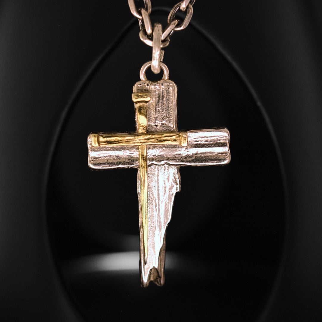Massiver Kreuz-Anhänger für Herren aus 925er Silber – Symbol für Glauben und Entschlossenheit, handgefertigt | Art Diva