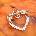 „Offenes Herz“-Anhänger für Damen aus 925er Silber mit goldfarbenen Akzenten – Skulpturenschmuck im Boho- und rustikalen Stil | Art Diva