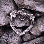„Offenes Herz“-Anhänger für Damen aus 925er Silber – oxidierter Schmuck im Boho- und rustikalen Stil | Art Diva