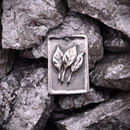 „Drei Blätter“-Anhänger aus 925er Silber – oxidierter Skulpturenschmuck im Boho- und rustikalen Stil | Art Diva