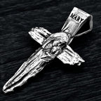 Kreuz-Anhänger mit der Jungfrau Maria und dem Jesuskind aus 925er Silber – handgefertigtes christliches Symbol für Glauben und Schutz | Art Diva