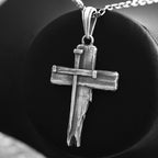 Massiver Kreuz-Anhänger für Herren aus 925er Silber – Symbol für Glauben und Entschlossenheit, handgefertigt | Art Diva