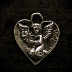 „Himmelsengel mit Stern“-Anhänger aus 925er Silber – handgefertigter Talisman für Liebe, Erinnerung und Schutz, Skulpturenschmuck im Boho- und rustikalen Stil | Art Diva