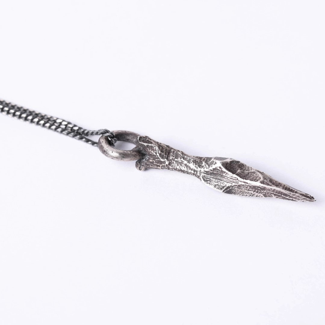 Dolch-Anhänger aus 925er Silber – Herrenanhänger als Symbol für Stärke und Schutz, handgefertigtes rustikales Skulpturenschmuckstück | Art Diva