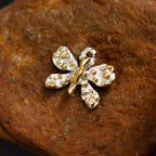 925er Silberanhänger „Kleiner Schmetterling“ mit goldenen Akzenten – Talisman für Wandel und Leichtigkeit, handgefertigt im Boho- und rustikalen Stil | Art Diva