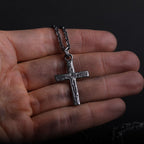 „Kreuzigung“-Kreuzanhänger für Herren aus 925er Sterlingsilber mit Jesus Christus – handgefertigt | Art Diva