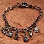 Armband „Künstlerische Basis“ aus 925er Silber – handgefertigte Kette ohne Anhänger, oxidierter Schmuck im Boho-Rustik-Stil | Art Diva