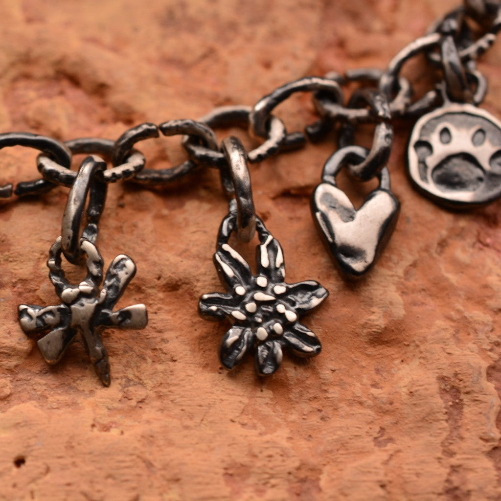 Armband „Künstlerische Basis“ aus 925er Silber – handgefertigte Kette ohne Anhänger, oxidierter Schmuck im Boho-Rustik-Stil | Art Diva