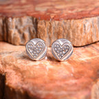 „Herz“-Mini-Ohrstecker aus 925er Silber – romantische Ohrringe | Art Diva