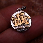 Familien-Anhänger aus 925er Silber mit goldenen Akzenten – Talisman für familiäre Liebe und Verbundenheit | Art Diva