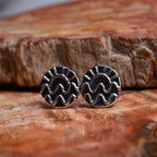 „Meeresaufgang“-Ohrstecker aus 925er Silber – teilweise oxidierter Schmuck im Boho-Vintage-Stil | Art Diva